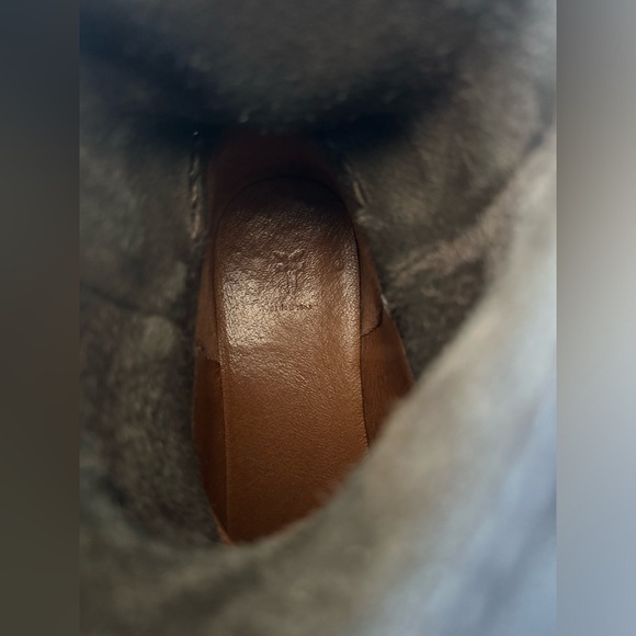 FRYE Anna Grey Moto Biker Shortie Leather Boots Size 6 - Picture 10 of 12